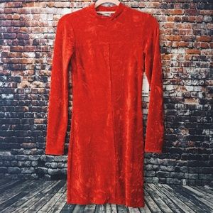 NWOT UO Faux Crushed Velvet Neon Dress
